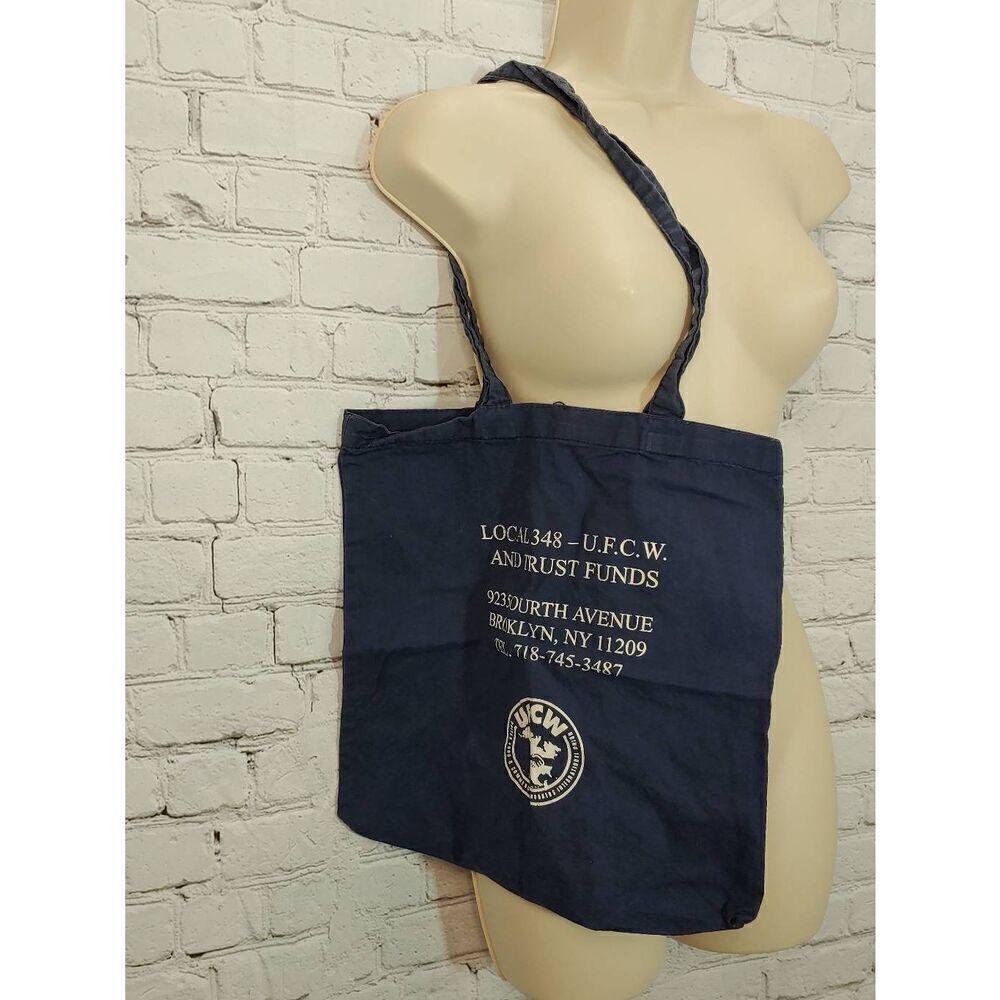 U. F. C. W. Local 348 Navy/White Reusable 100% Cotton Tote